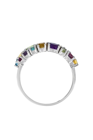 Bague Bubble rainbow - Or blanc, diamant, améthystes, topazes, citrines, péridots et rhodolites