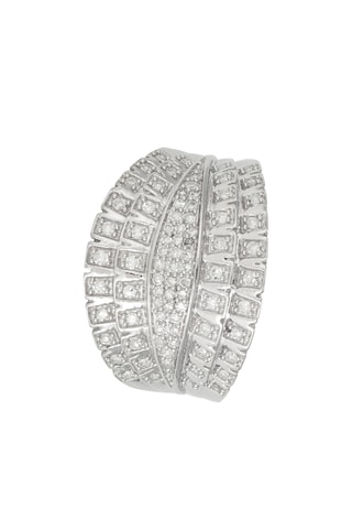 Bague Corselet - Or blanc et diamants