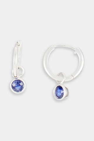 Créoles Tereza - Or blanc et saphirs