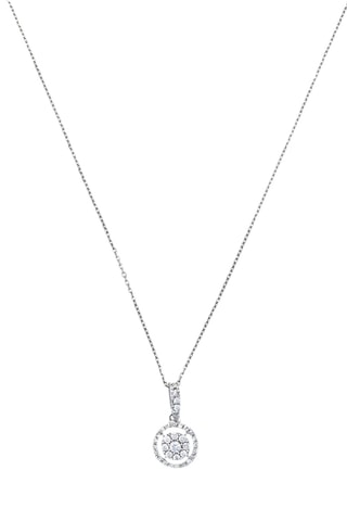 Pendentif Forteresse ronde - Or blanc et diamants