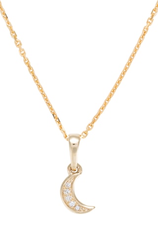 Pendentif Diamond Moon - Or jaune et diamants 