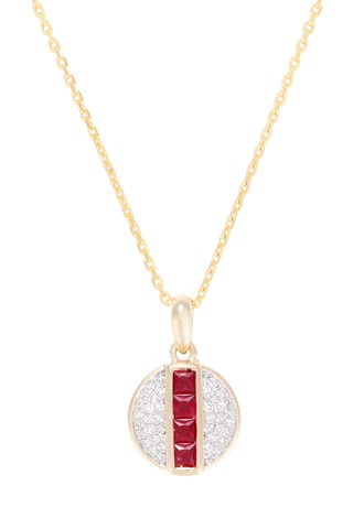Pendentif Iliana - Or jaune, diamants et rubis