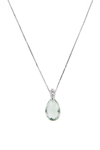 Pendentif Bourgeon - Or blanc, diamants et améthyste