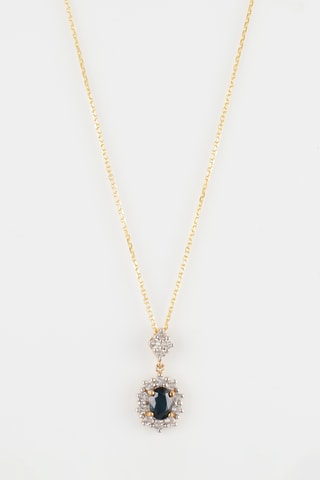 Pendentif Amerita - Or jaune, topazes et saphir