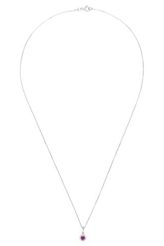 Pendentif Précieux Rubis - Or blanc, diamants et rubis