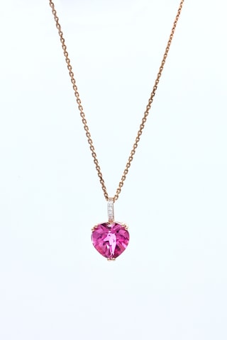 Pendentif Royalia - Or rose, diamants et topaze