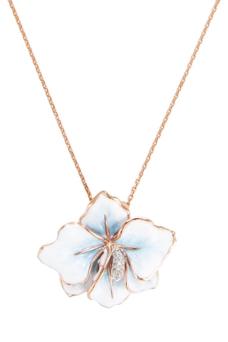 Pendentif Althaea - Or rose et diamants