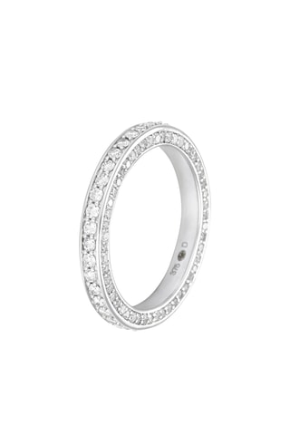 Bague Alliance Tris - Or blanc et diamants
