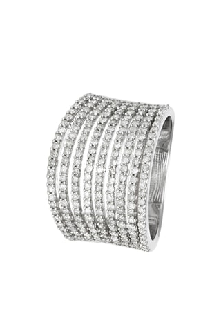 Ring Neuf Rangs Scintillants - Witgoud en Diamanten