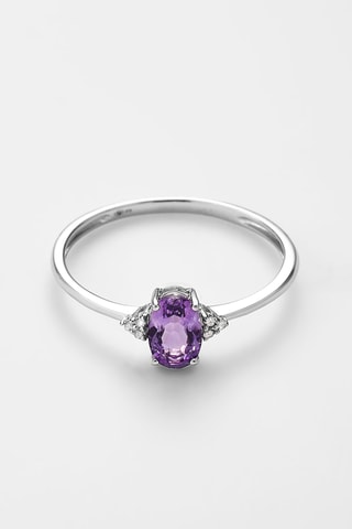 Ring Mady - Witgoud, Diamanten en Amethist