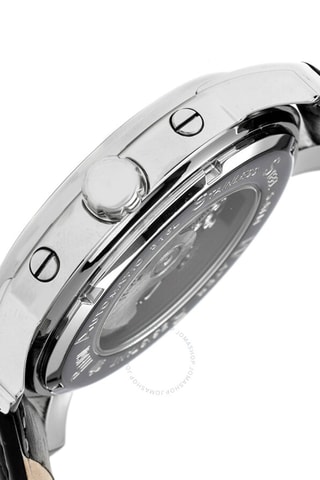 Montre squelette automatique japonaise en cuir - Noir et argenté