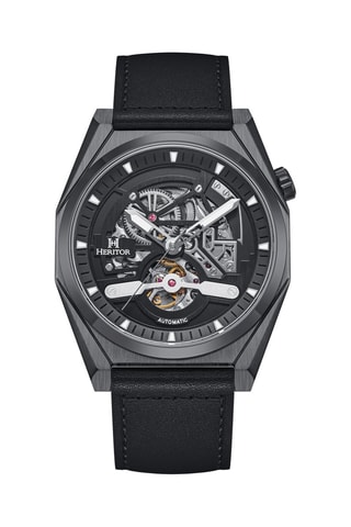 Montre automatique en cuir Amadeus - Heritor Automatic - Noir - Black
