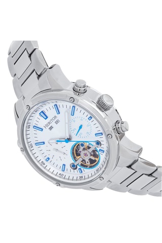 Montre automatique en acier Wilhelm - Argenté et blanc