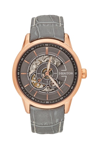 Montre automatique en cuir Davies - Heritor Automatic - Gris