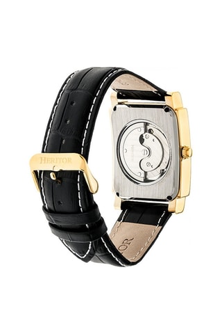 Montre automatique en cuir Frederick - Chronographe - Noir et doré