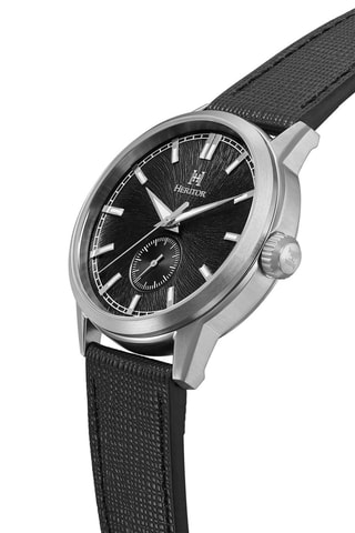 Montre automatique en cuir Argento - Noir et argenté