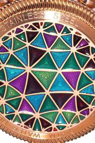 Montre automatique en cuir Legacy  - Bordeaux et doré rose