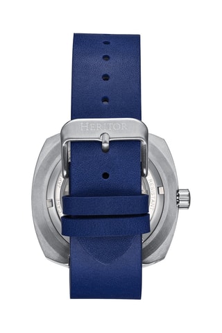 Montre automatique en cuir - Bleu et argenté