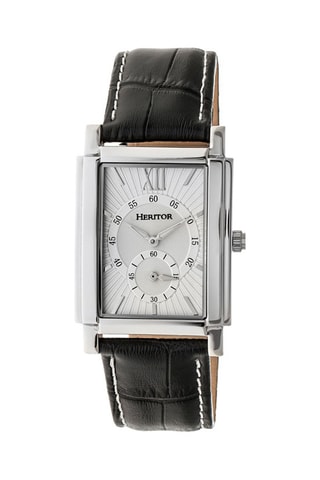 Montre automatique en cuir Frederick - Chronographe - Noir et argenté