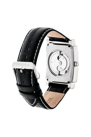 Montre automatique en cuir Frederick - Chronographe - Noir et argenté