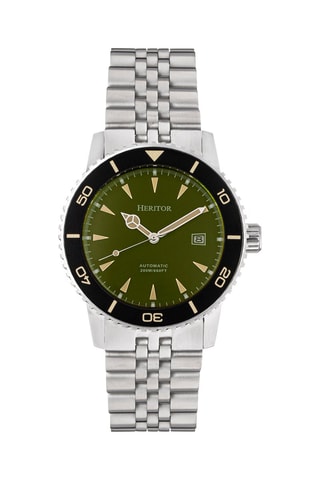 Montre automatique en acier - Argenté et kaki