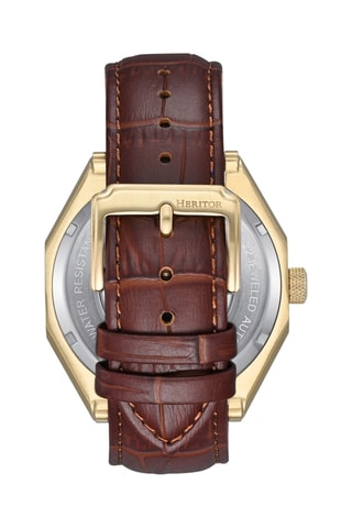 Montre automatique en cuir Antoni - Marron et doré