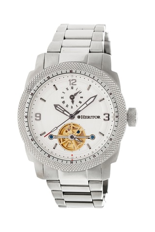 Montre automatique en acier Helmsley Argenté et blanc