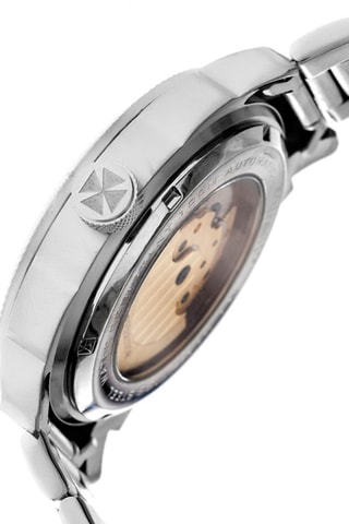 Montre automatique en acier Helmsley - Noir et argenté