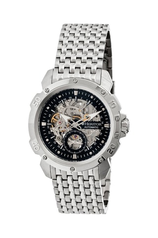 Montre automatique en acier Conrad - Argenté et noir