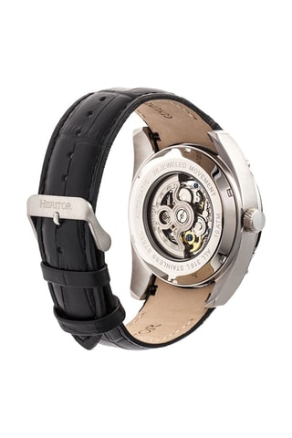 Montre automatique en cuir Daniels - Noir et argenté