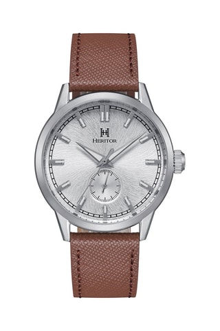 Montre automatique en cuir Argento - Marron et argenté