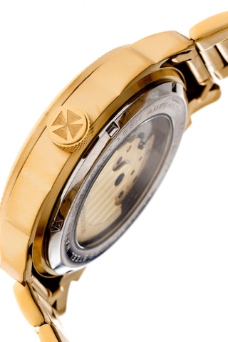 Montre automatique en acier Helmsley - Doré et blanc