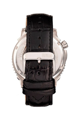 Montre automatique en cuir Bauer - Noir et argenté