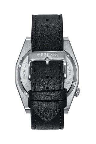 Montre automatique en cuir Amadeus - Heritor Automatic - Noir - Silver/Black