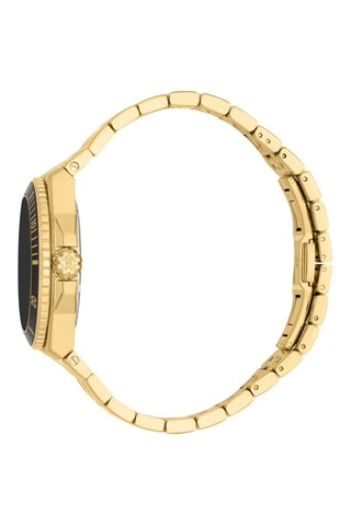 Montre à quartz en acier - Doré et noir