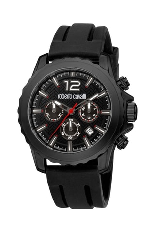 Montre à quartz en silicone - Chronographe - Noir
