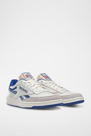 Leren Sneakers Club C Revenge Vintage - Wit en Koningsblauw