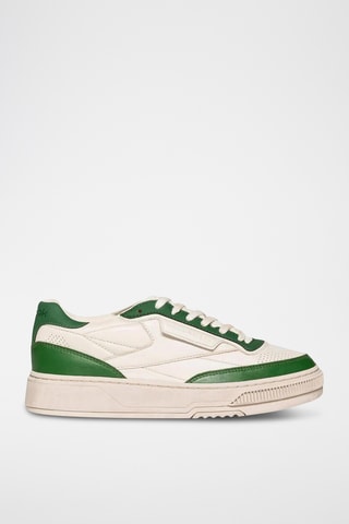 Leren Sneakers Club LTD Vintage R - Wit en Groen