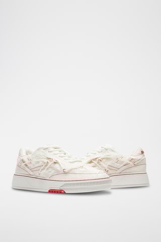 Nubuck Sneakers Club C LTD - Wit en Rood