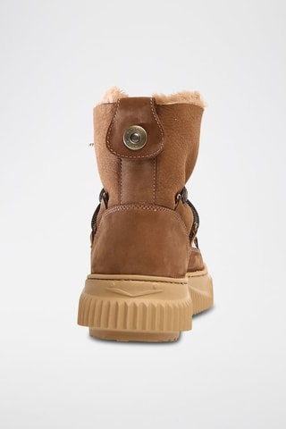 Bottines fourrées en cuir - Marron