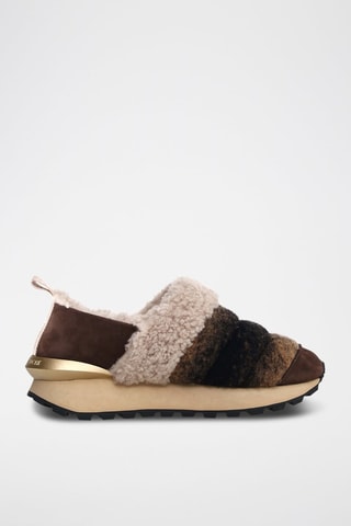 Slip-on fourrés en nubuck - Marron foncé