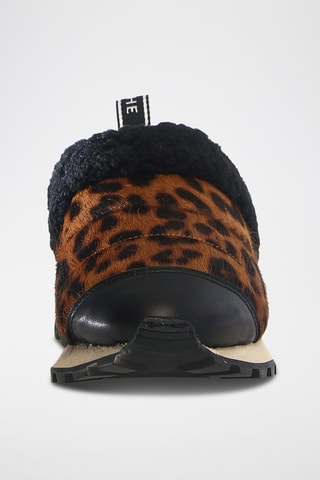 Slip-on fourrés en cuir - Marron