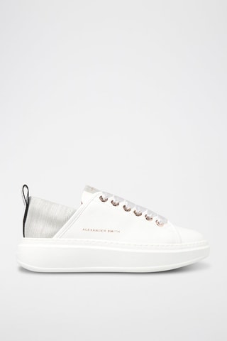 Baskets en cuir Wembley - Blanc et argenté