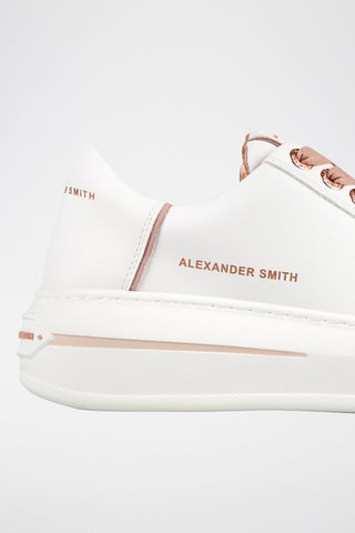 Baskets plateformes en cuir Lancaster - Blanc et nude