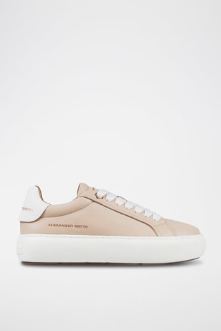 Baskets plateformes en cuir Soho- Beige