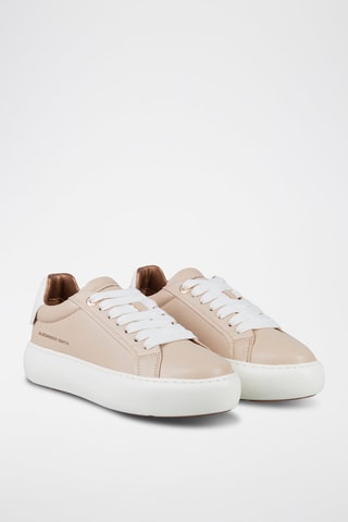 Baskets plateformes en cuir Soho- Beige