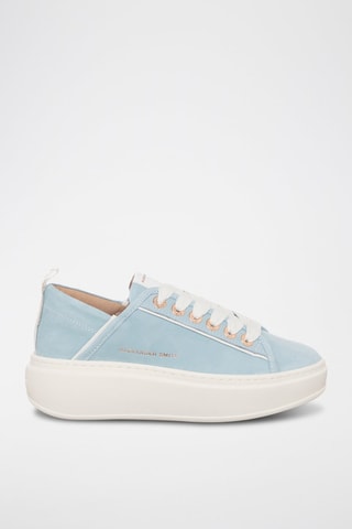 Baskets plateformes en cuir Wembley - Bleu clair
