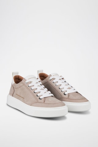 Baskets en cuir - Gris clair et blanc