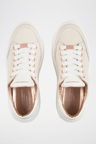 Baskets plateformes en cuir - Ecru et blanc