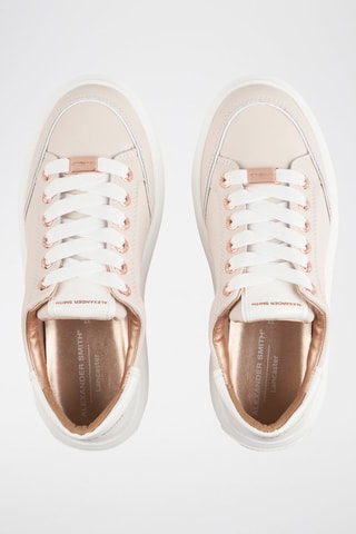 Baskets plateformes en cuir de taureau Lancaster - Rose